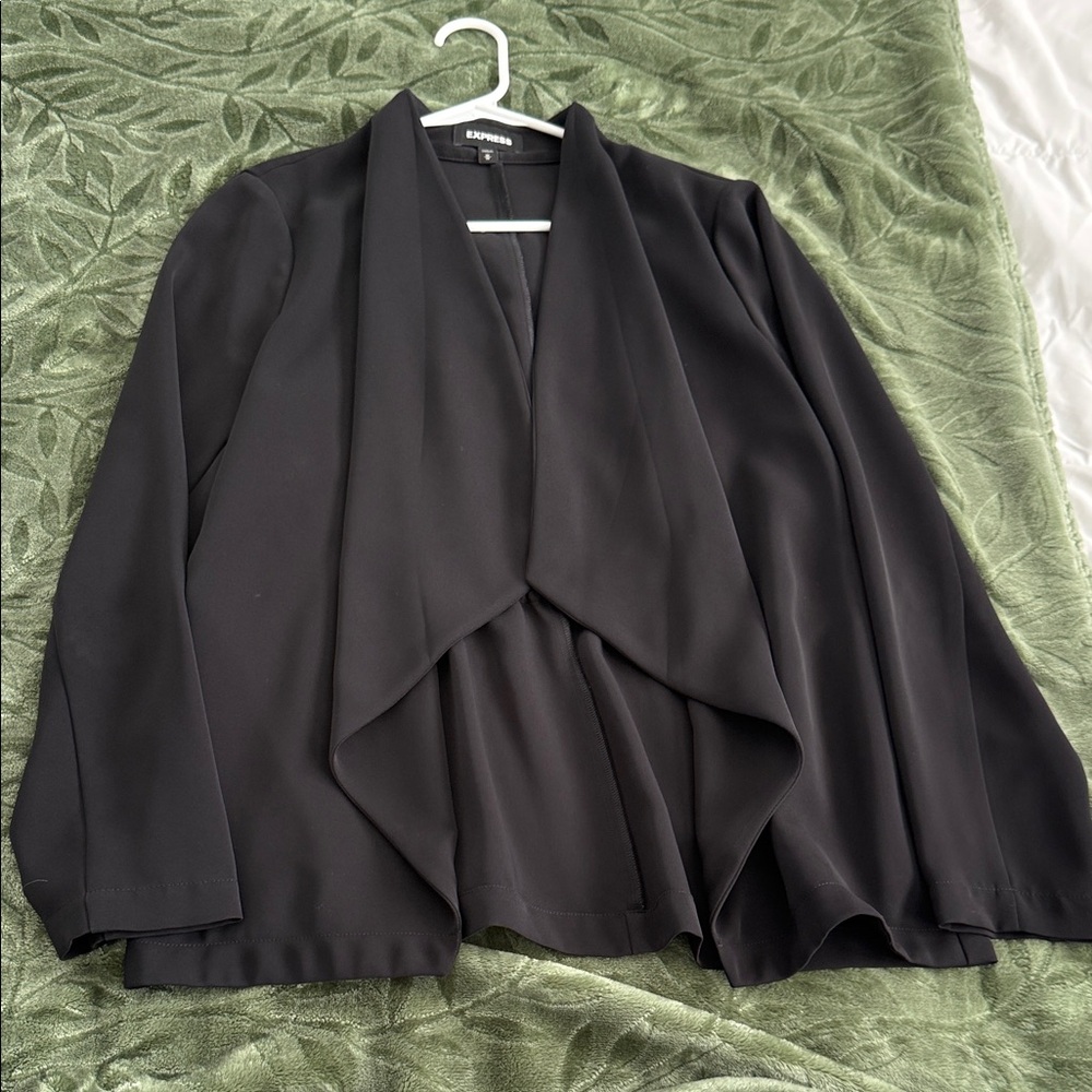Express Charcoal Open Front Blazer